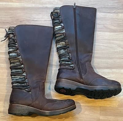 BIONICA Epping Aztec Brown Leather Waterproof Tall Boots Womens 8 M