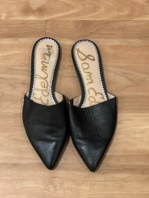 Sam Edelman Black Leather Mule Slip Ons Size 8 M