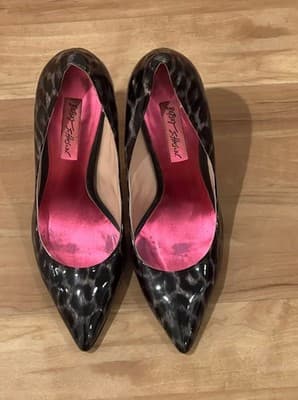 Betsey Johnson Warner Animal Print Patent High Heel Pump 8