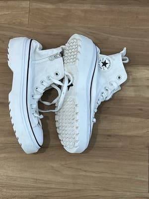 Converse Big Kids' Chuck Taylor All Star Lugged Lift Shoes - White/Black Sz 6.5