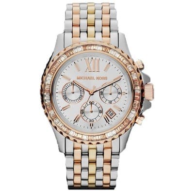 Michael Kors Everest Two Tone Rose Gold & Silver Chronograph Watch MK6975