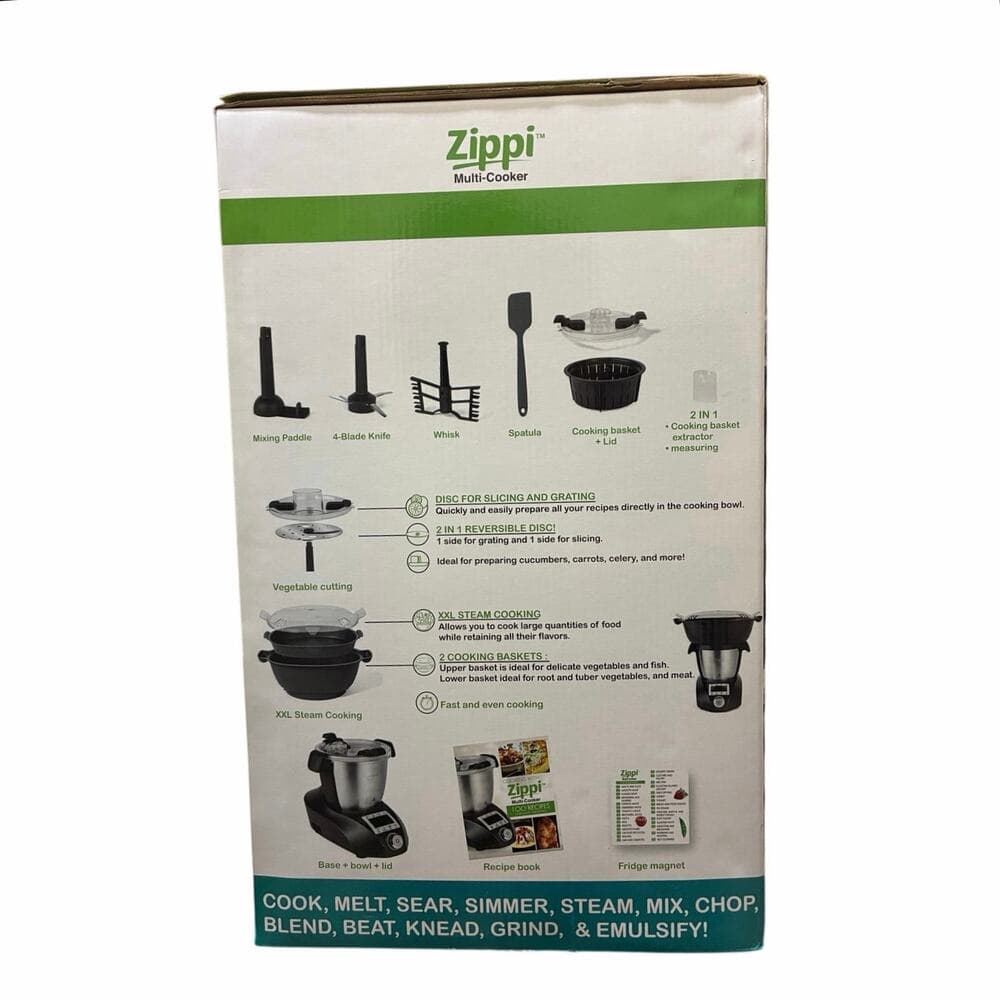 Zippi Multi Cooker, Compact All-In-One Blender, Cooker, Steamer & Food Processor
