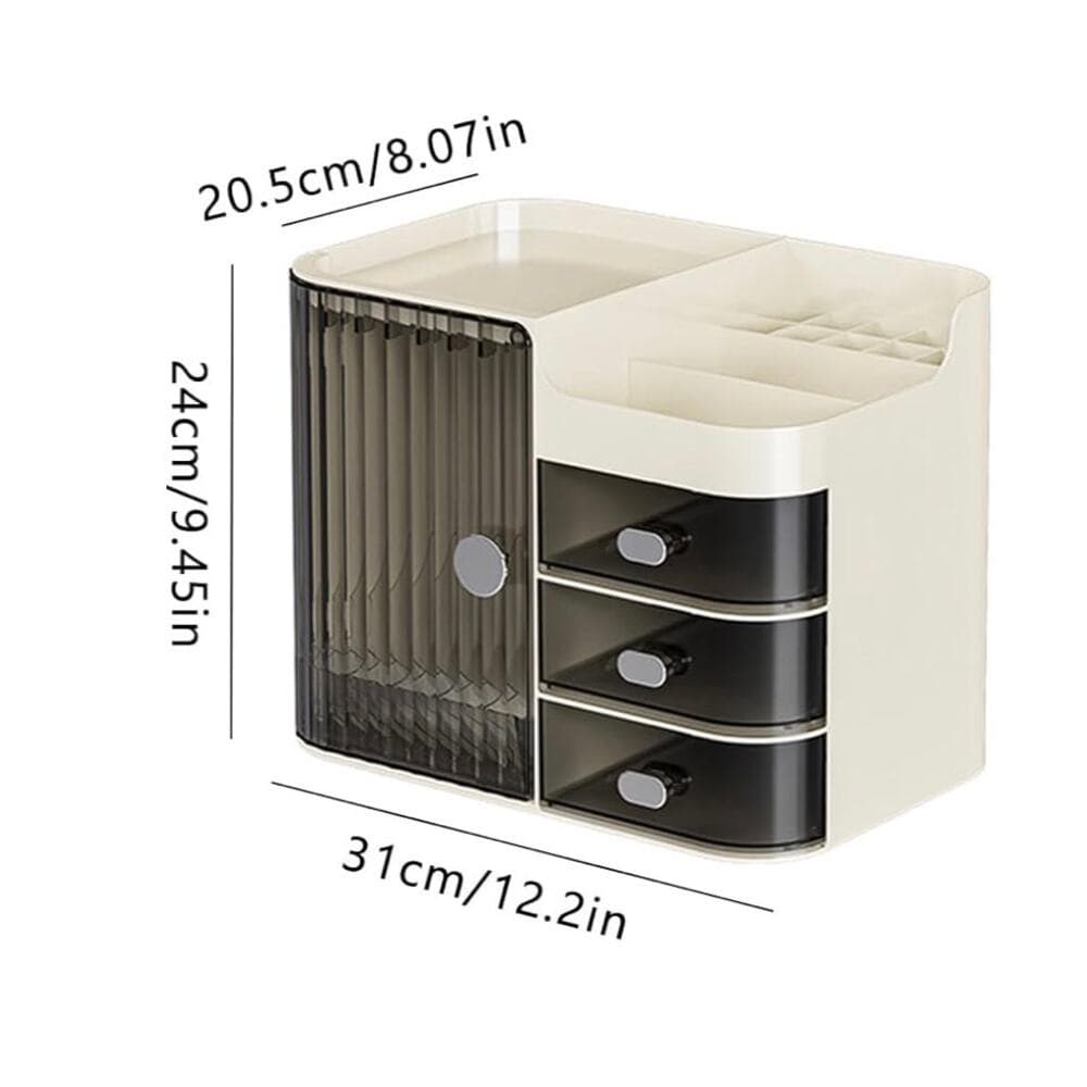 Cosmetics Display Case with Mirror, Large Capacity Cosmetic Storage Box