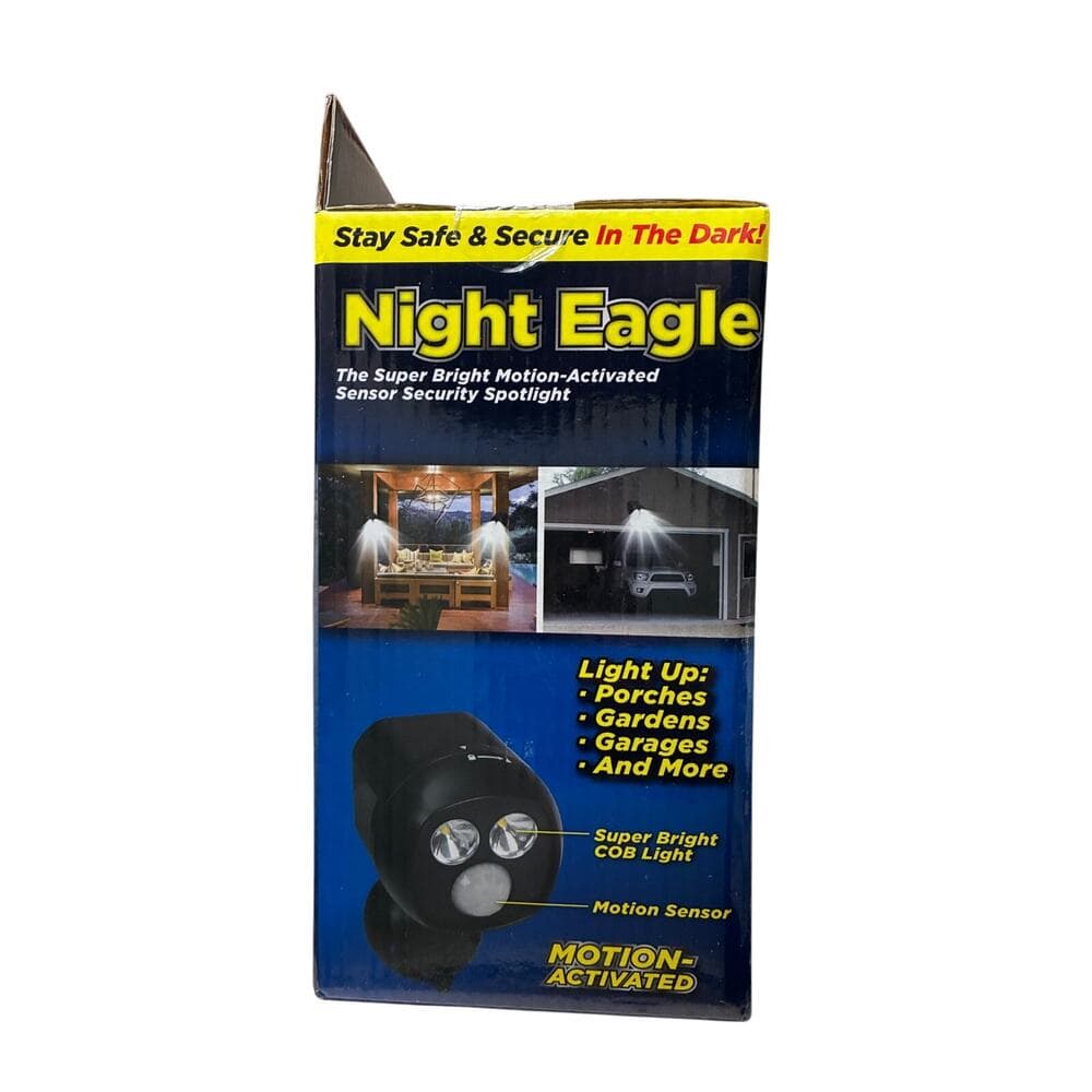 New! NIGHT EAGLE Wireless Motion-Activated LED Super- Bright Security Spotlight!