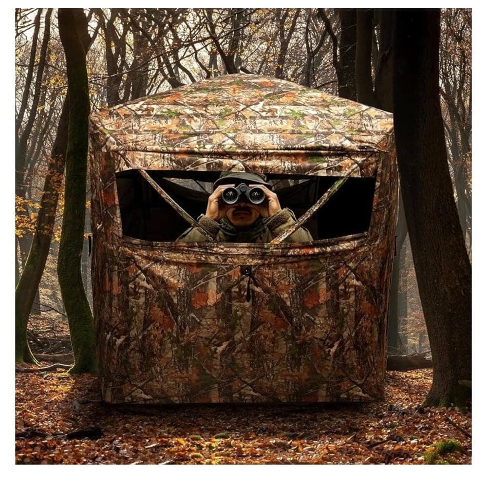 FUNHORUN Hunting Blind 270/360 Degree See Through Ground Blind,2/3 Person Tent