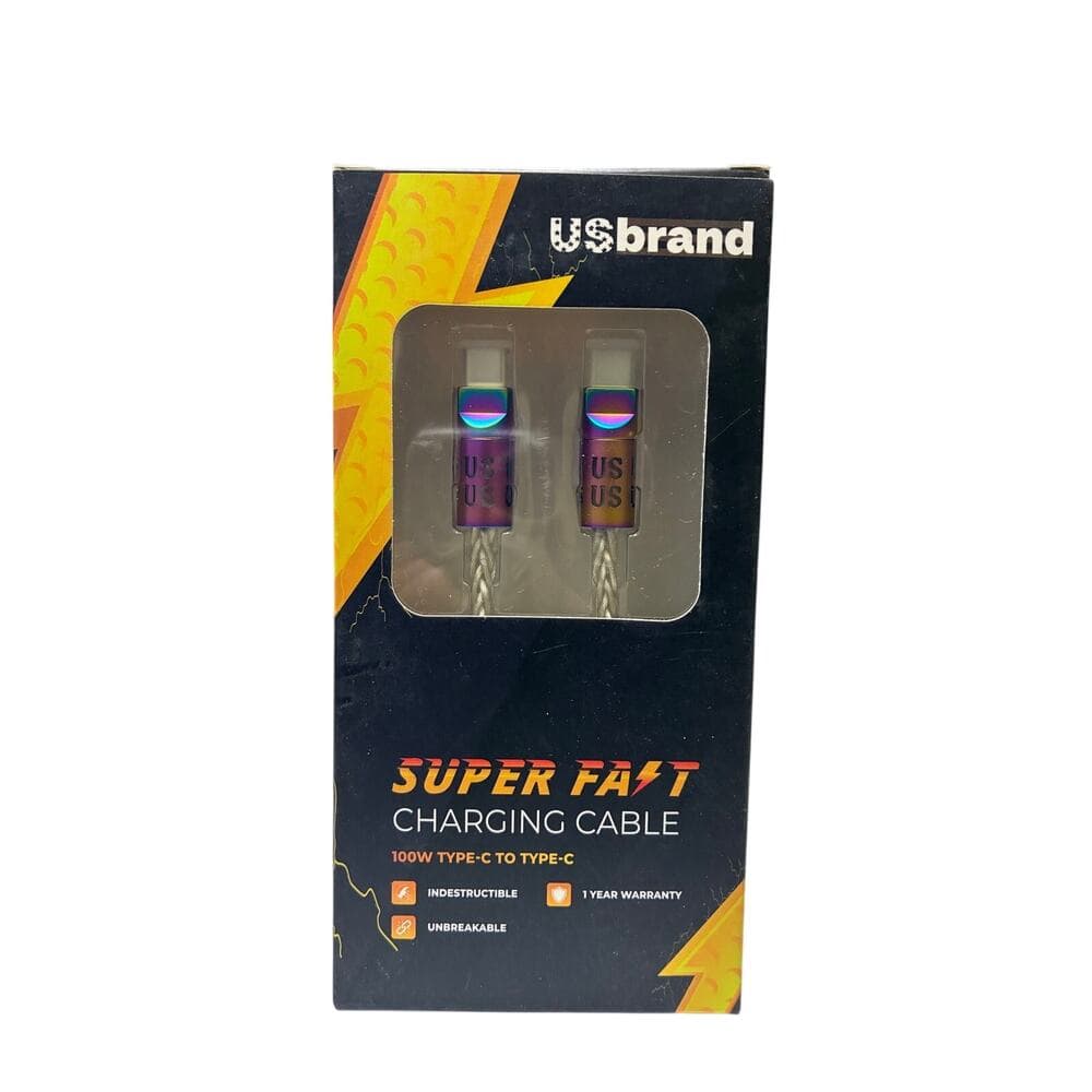 USBrand Super Fast Charging Cable 100W Type C To Type C