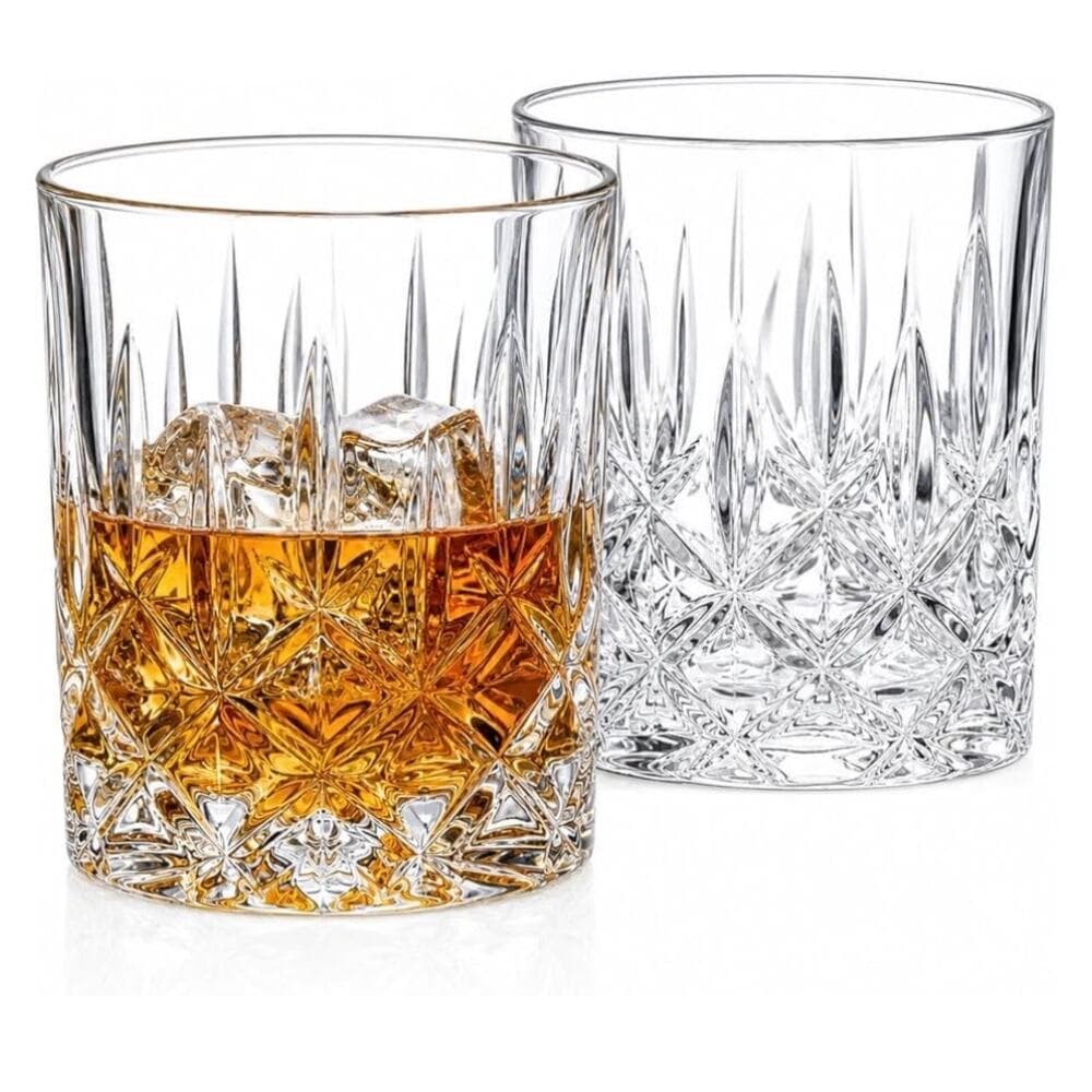 Men’s Bar at the Astor Crystal Old Fashioned Glasses, 2-Piece Set – Vintage