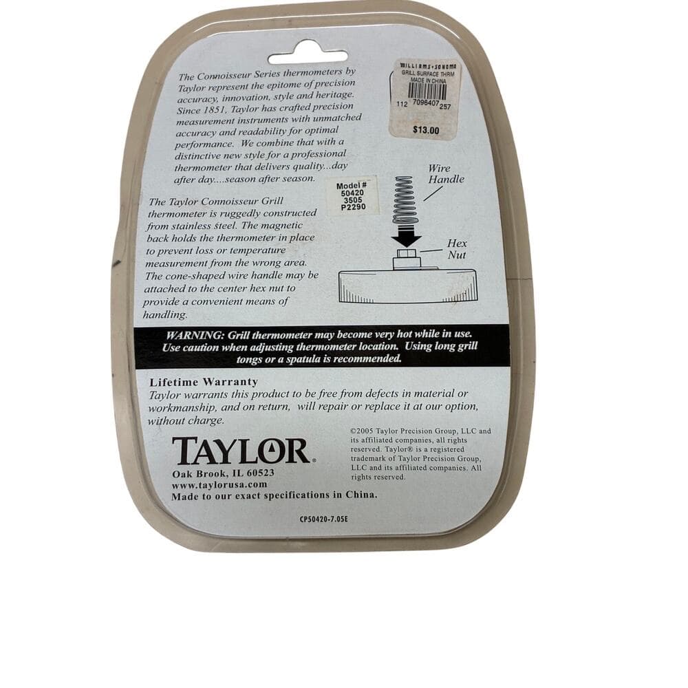 Taylor Connoisseur Series Grill Thermometer