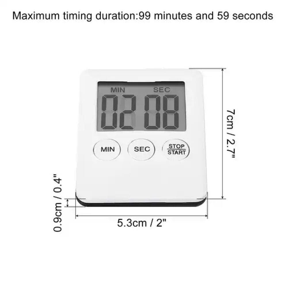 Digital Timer,2Pcs Small Count Down/UP Clock with Magnetic,Kitchen Timer White