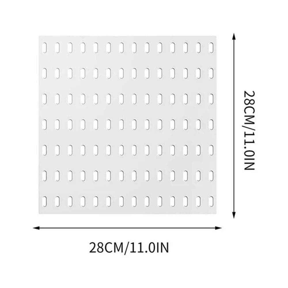 Pegboard Wall Organizer,Wall Display Decoration Perforation 11” X 11” White
