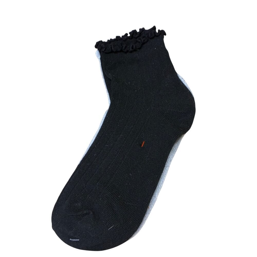 Cat & Jack lettuce Ankle Socks 2 Pairs Black & Gray Size 3-10