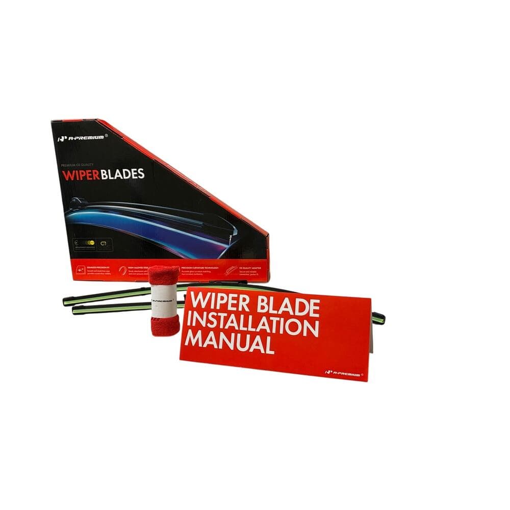 The A-Premium 26-inch and 19-inch wiper blades shown are premium beam