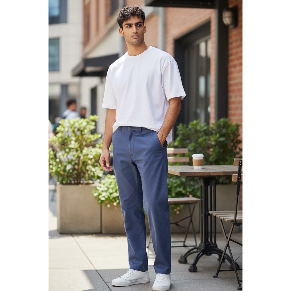IPAI Men’s Linen Cotton Flat Front Regular Fit Dress Pants Solid Size 34