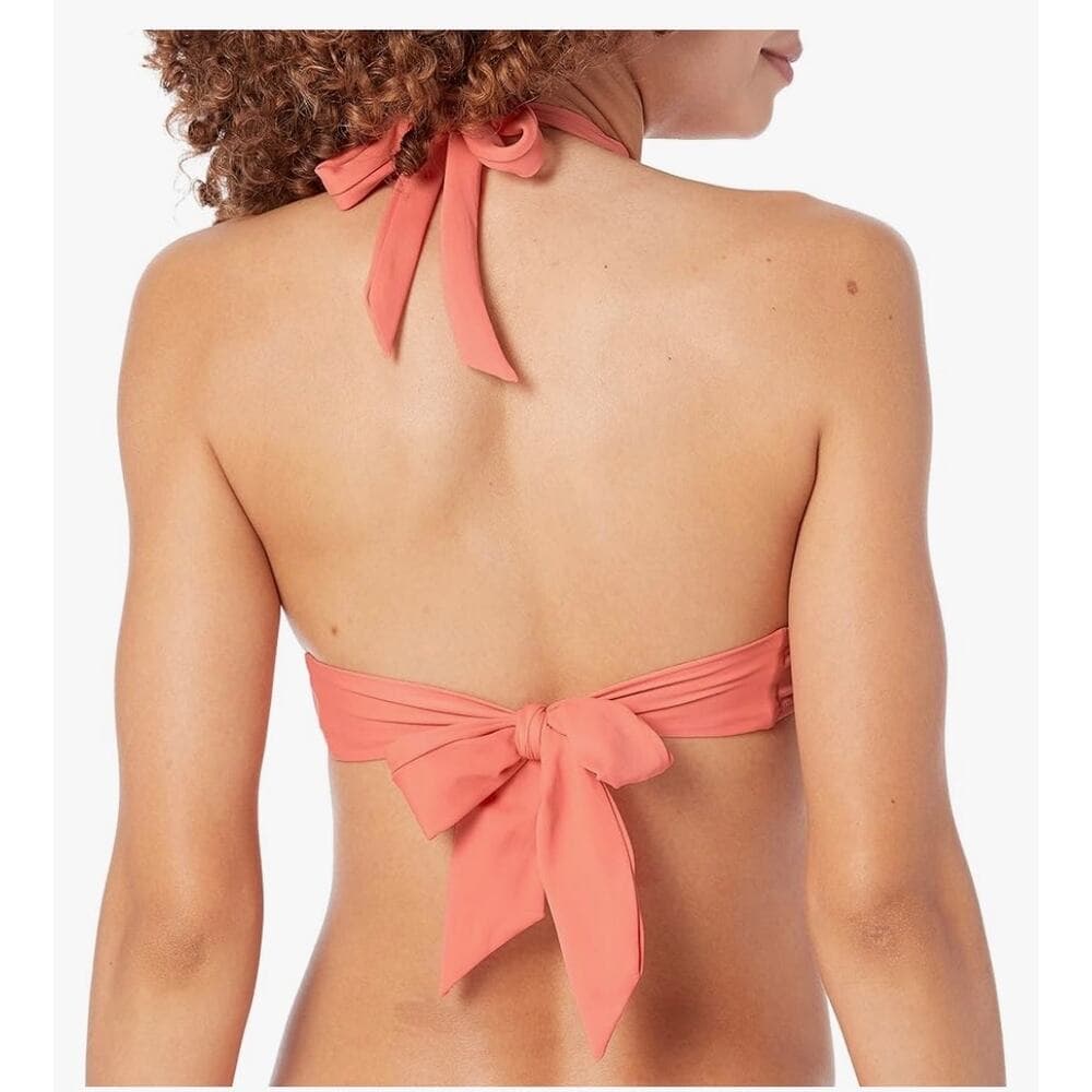 Amazon Essentials Womens Tie Halter Bikini Top X Small Coral Pink