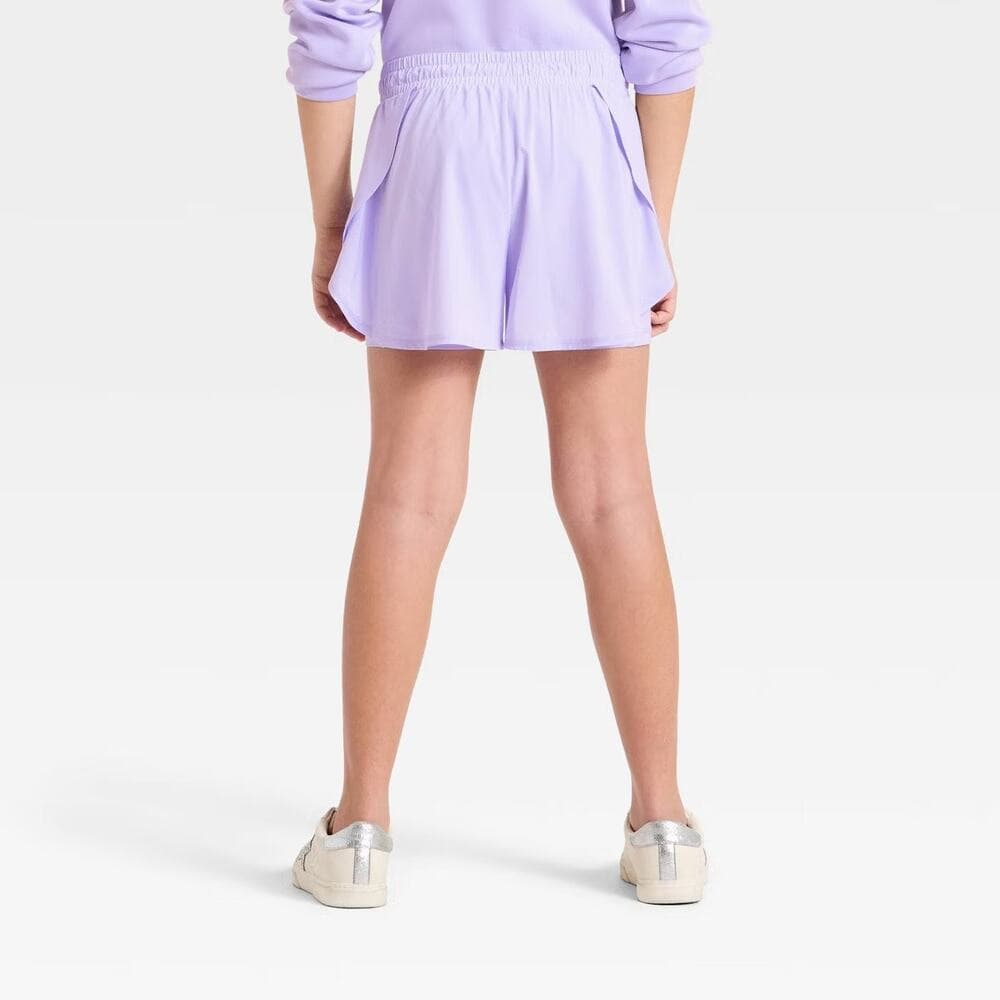 Girls' Mid-Rise 2 in 1 Flowy Shorts - All In Motion Purple Size Large 10/12
