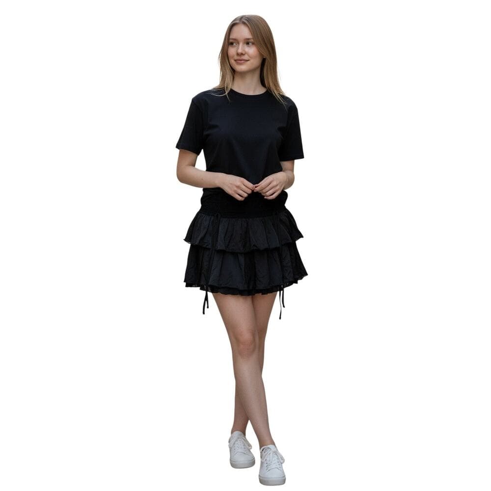 Avidlove Women's Pleated Mini Skirt Lace High Waisted Ruffles. Size XL