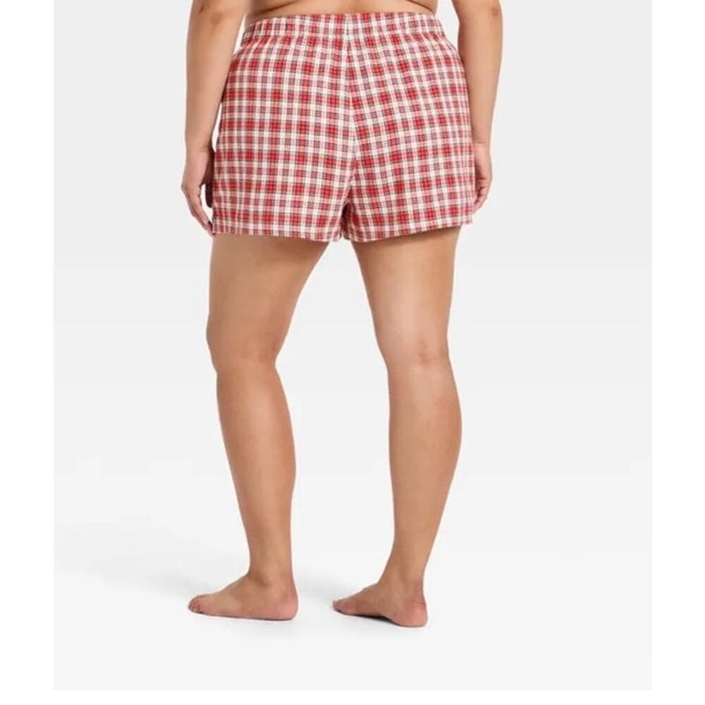 Wild Fable Women's Boxer Pajama Shorts XXL - Red Plaid