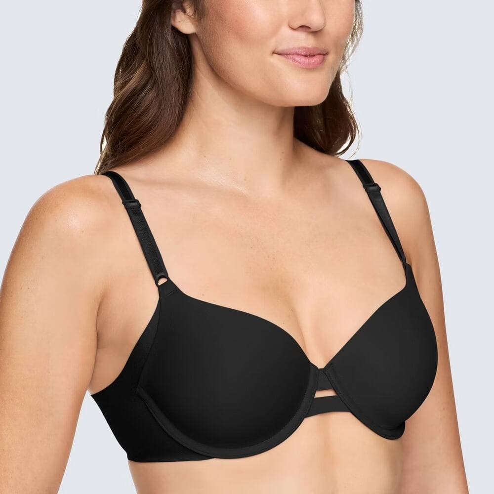 Auden Women's Cotton Unlined Demi Bra, Size 36C - Black