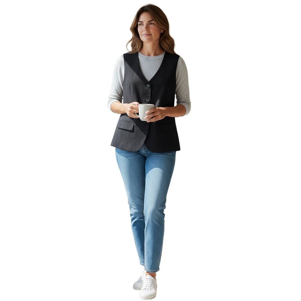 A New Day Women’s Carefree Crepe Vest Size Large Black