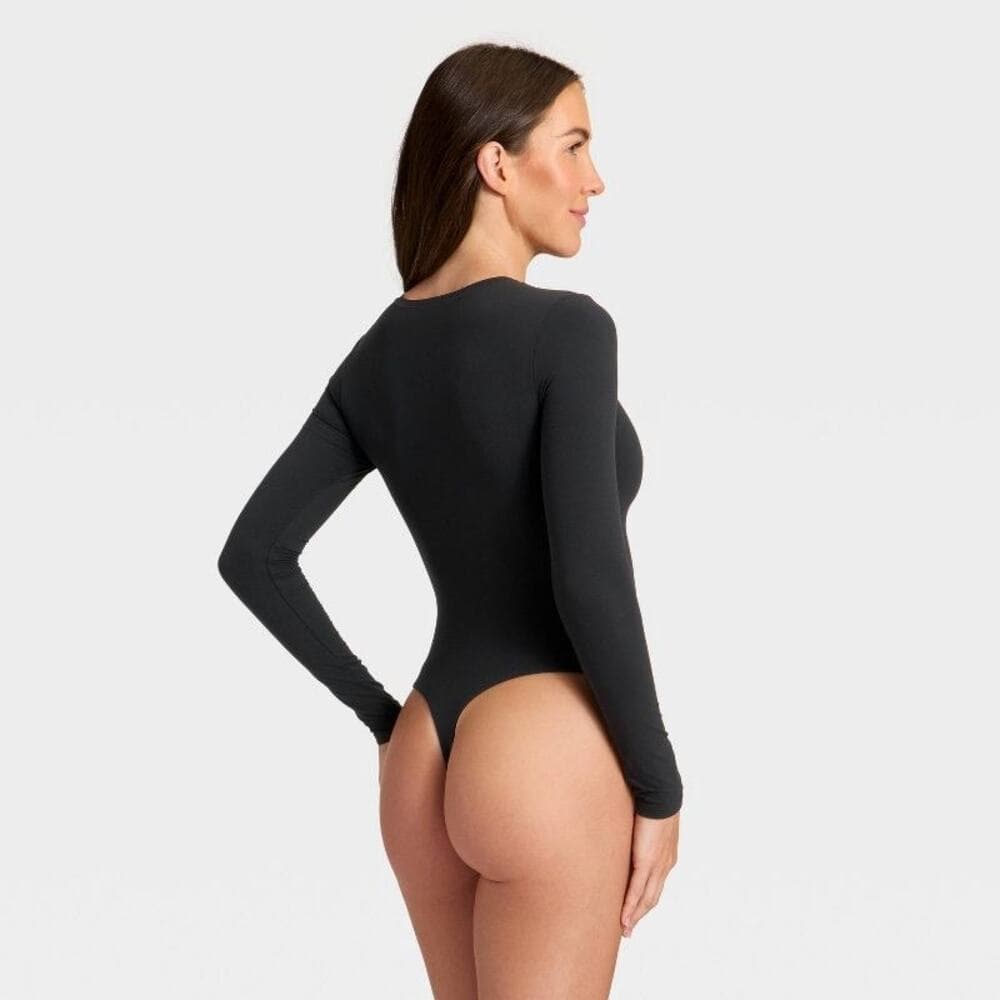 Women's Luxury Collection Luxe Stretch Long Sleeve Bodysuit - Auden Black XL