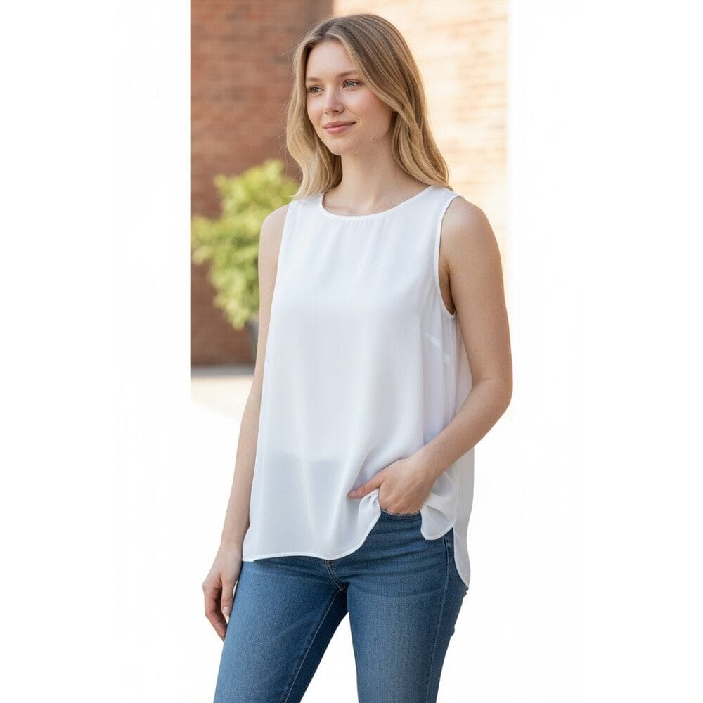Amazon Essentials Women’s White Tank Top Size Large Model AEW30256FW22