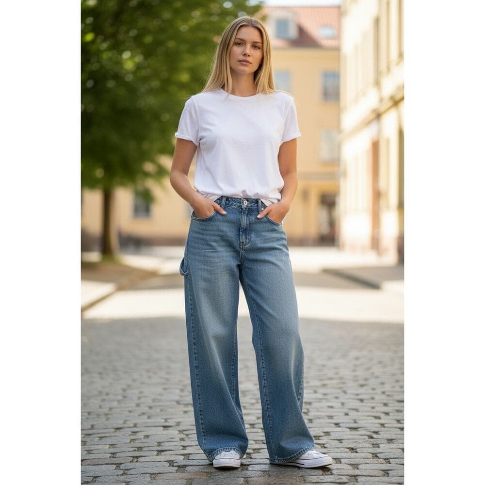 Wild Fable Women’s Low-Rise Baggy Jeans Size 4/R Light Blue 4/31” Inseam