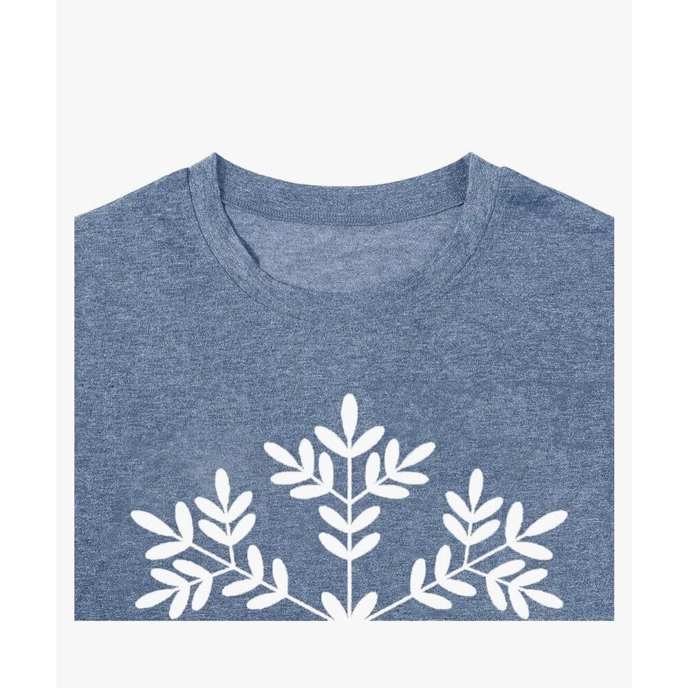 Merry Christmas Tshirts Women Funny Cute Snowflake Letter Print Graphic Print