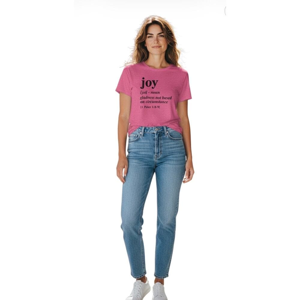Gildan Women’s Joy Gladness Not Based On Circumstance Pink T-shirt