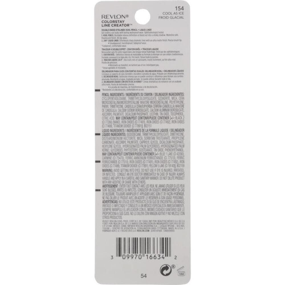 Revlon Colorstay Eyeliner, Double Ended, 154 Cool As Ice