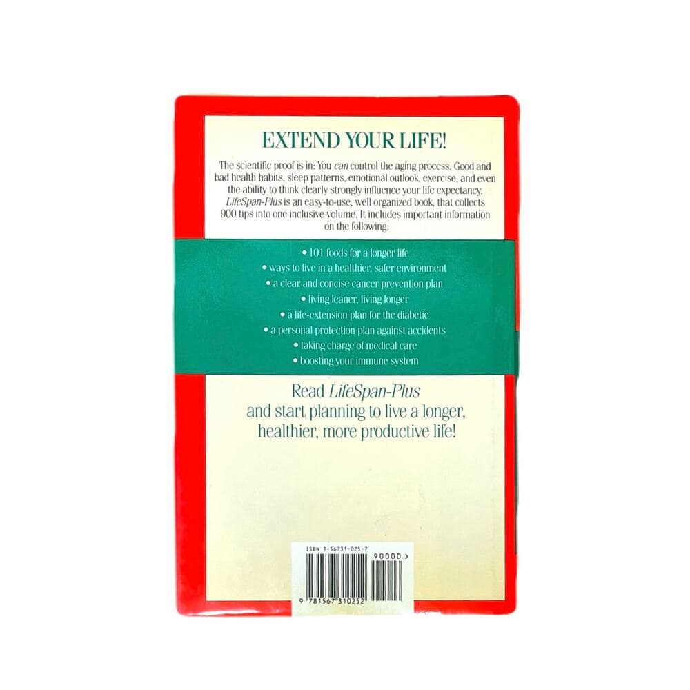 LifeSpan-Plus: 900 Techniques To Live Longer 1993,Hardcover book