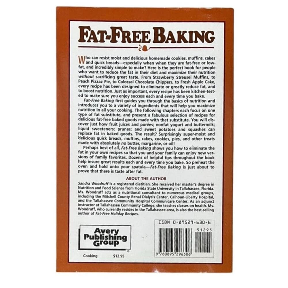 Fat-Free Baking Sandra Woodruff RD Paperbook