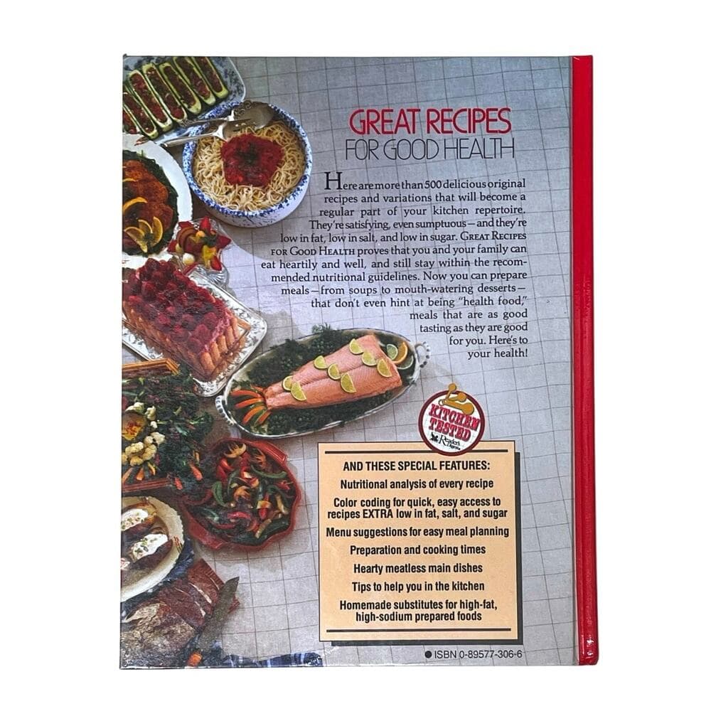 Reader's Digest Great Recipes for Good Health Hardcover Book