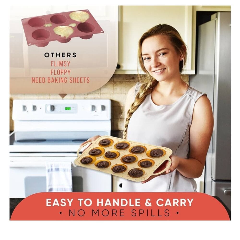 Silicone Mini Muffin Pan 12 Count – Non-Stick Muffin Pans for Baking