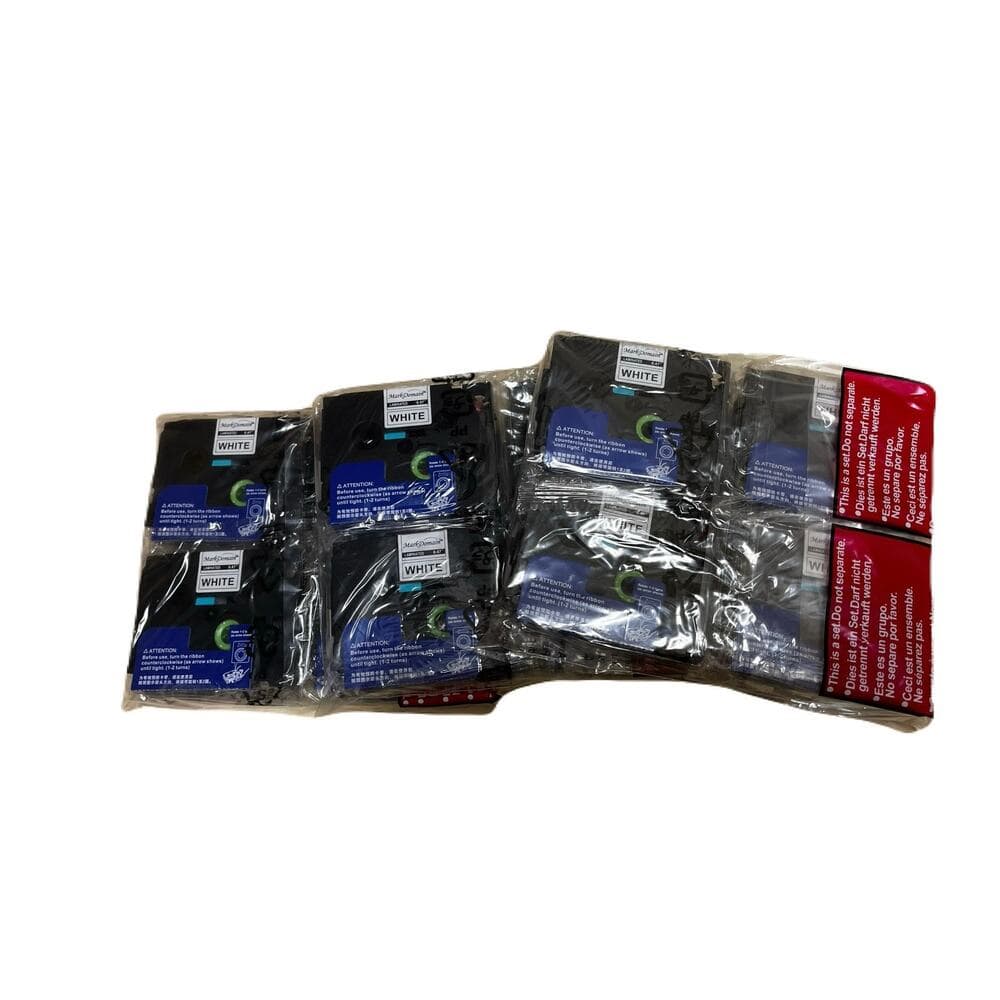 A Bundle Of 3 Packs .MarkDomain Label Tape 4-Pack Laminated White 0.47" D600