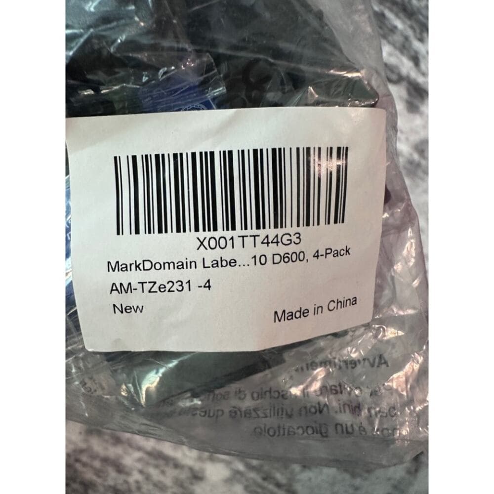 A Bundle Of 5 Packs MarkDomain Label Tape 4-Pack Laminated White 0.47" D600