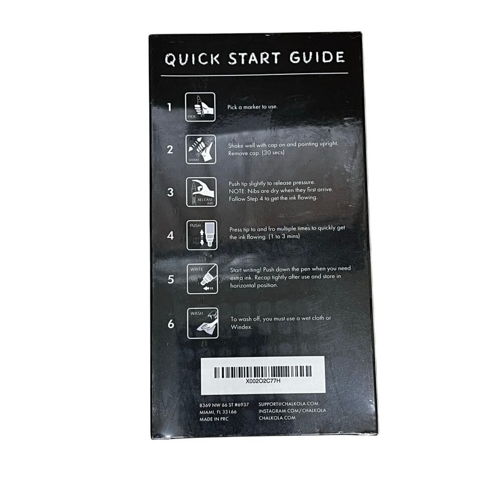 Chalkola 5 Silver Chalk Markers Variety pack