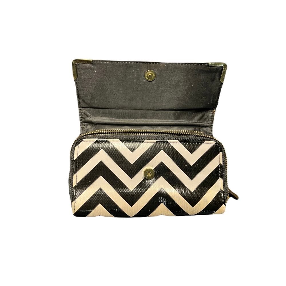 Women’s Black & White Wallet 5” L X 8” W