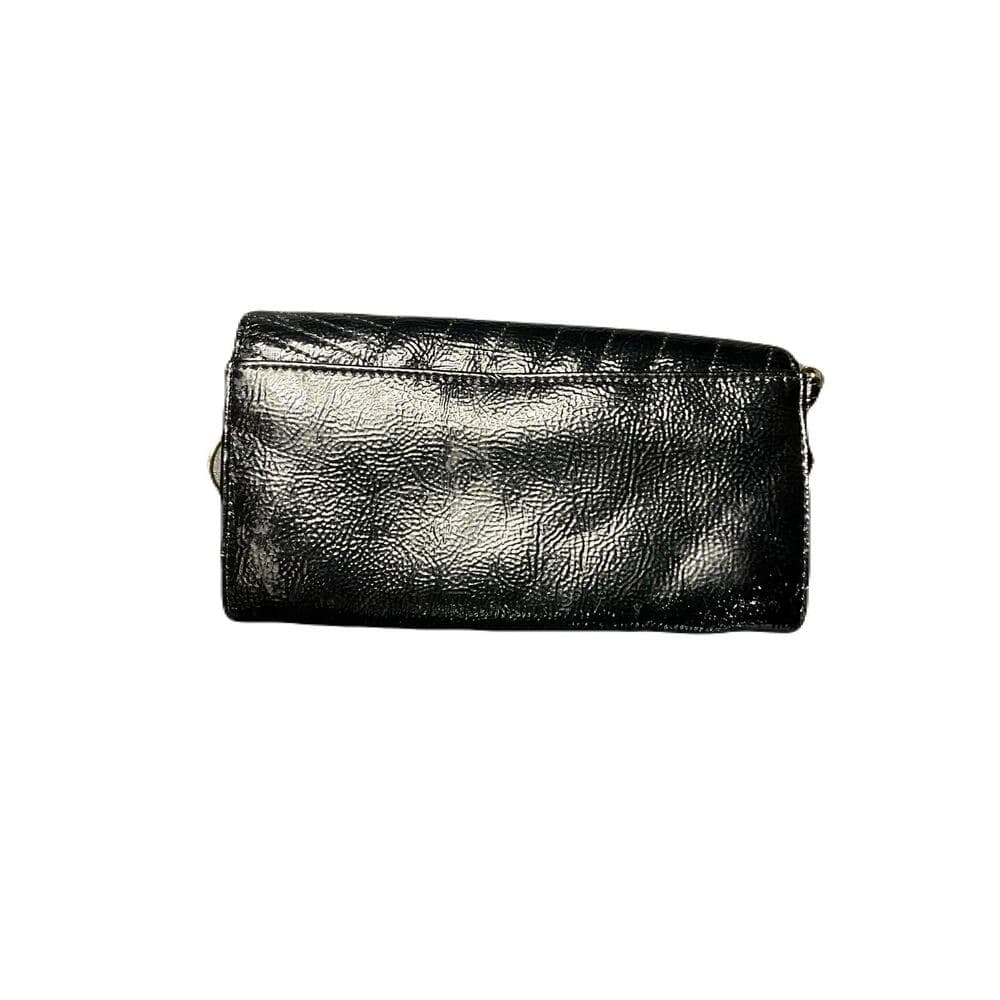 Black Women’s Standed Wallet With A Gold Zipper 8” W X 4” L