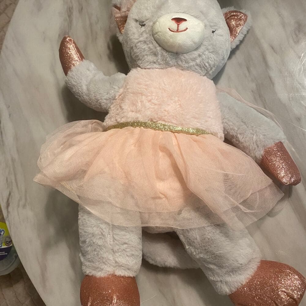 Dandee Ballerina Mouse Stuffed Animal Plush 2020 Grey Pink Dress Tulle Sparkly