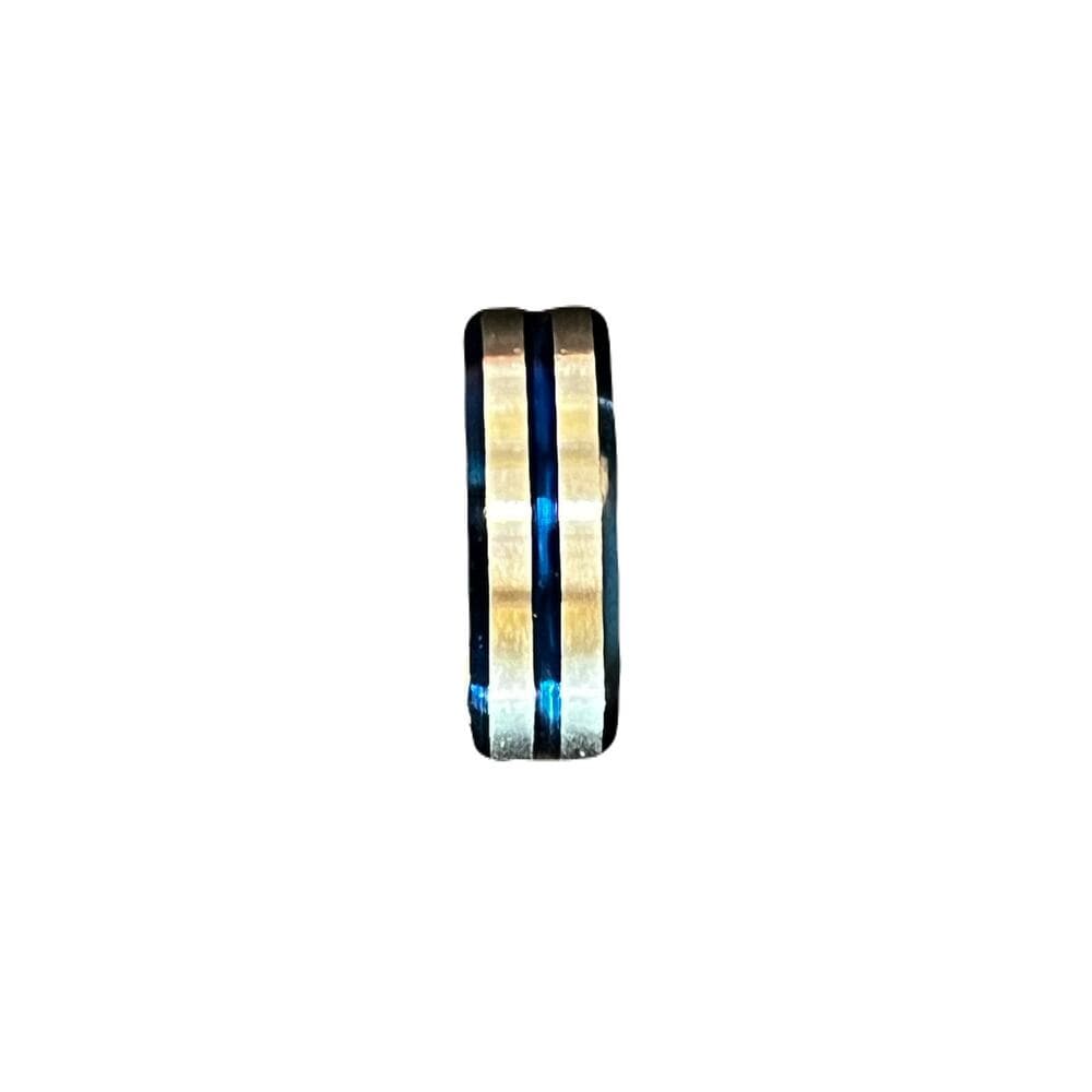 Blue & Sliver Stainless Steel Men’s Ring Size 11
