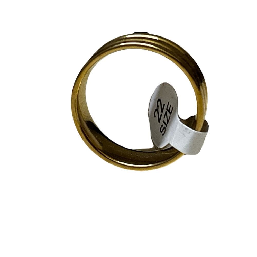 Solid Gold Stainless Steel Men’s Ring Size 22