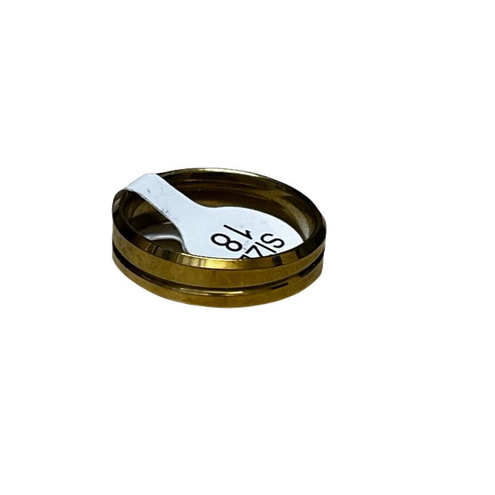 Gold Stainless Steel Men’s Ring Size 18