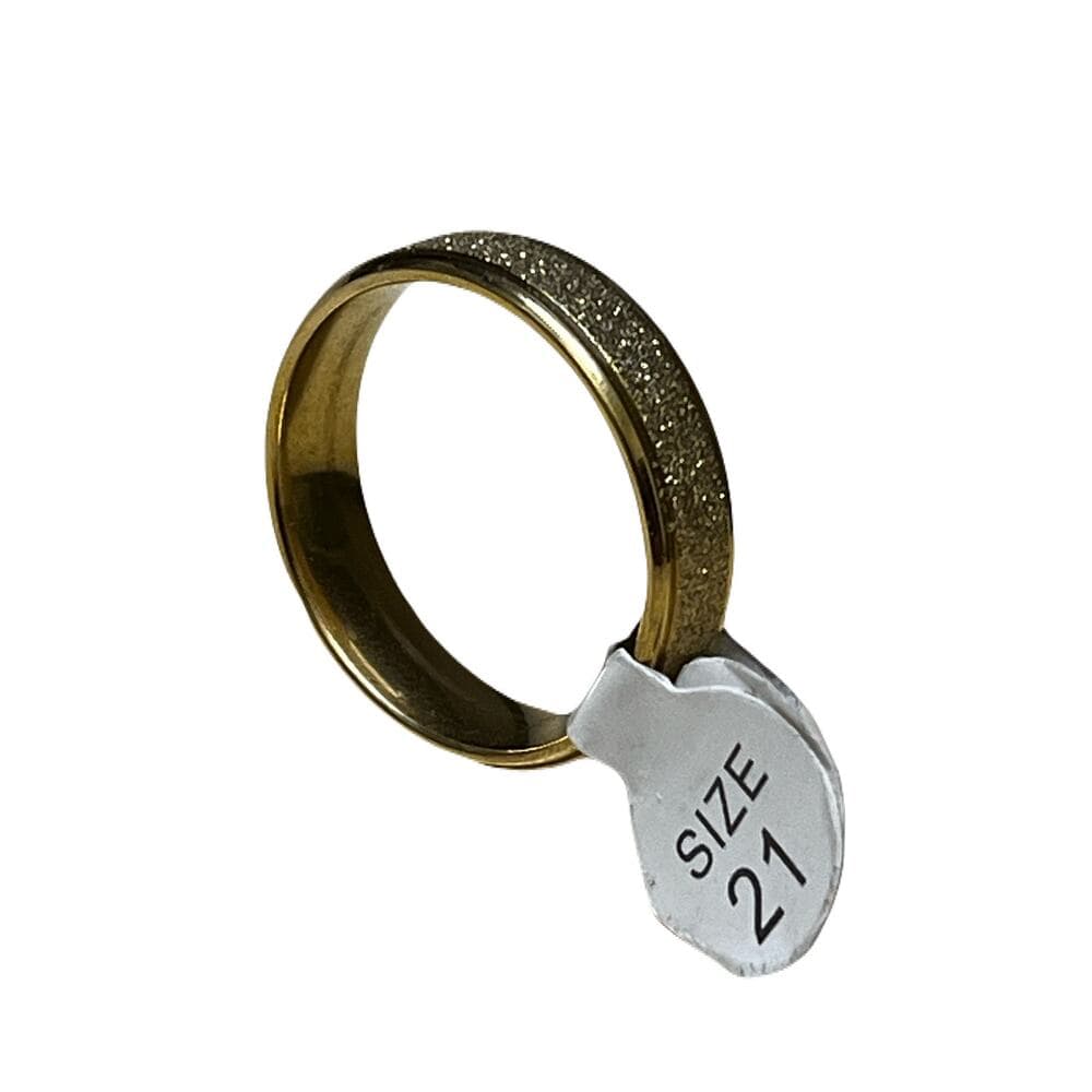 Shiny Gold Stainless Steel Men’s Ring Size 21