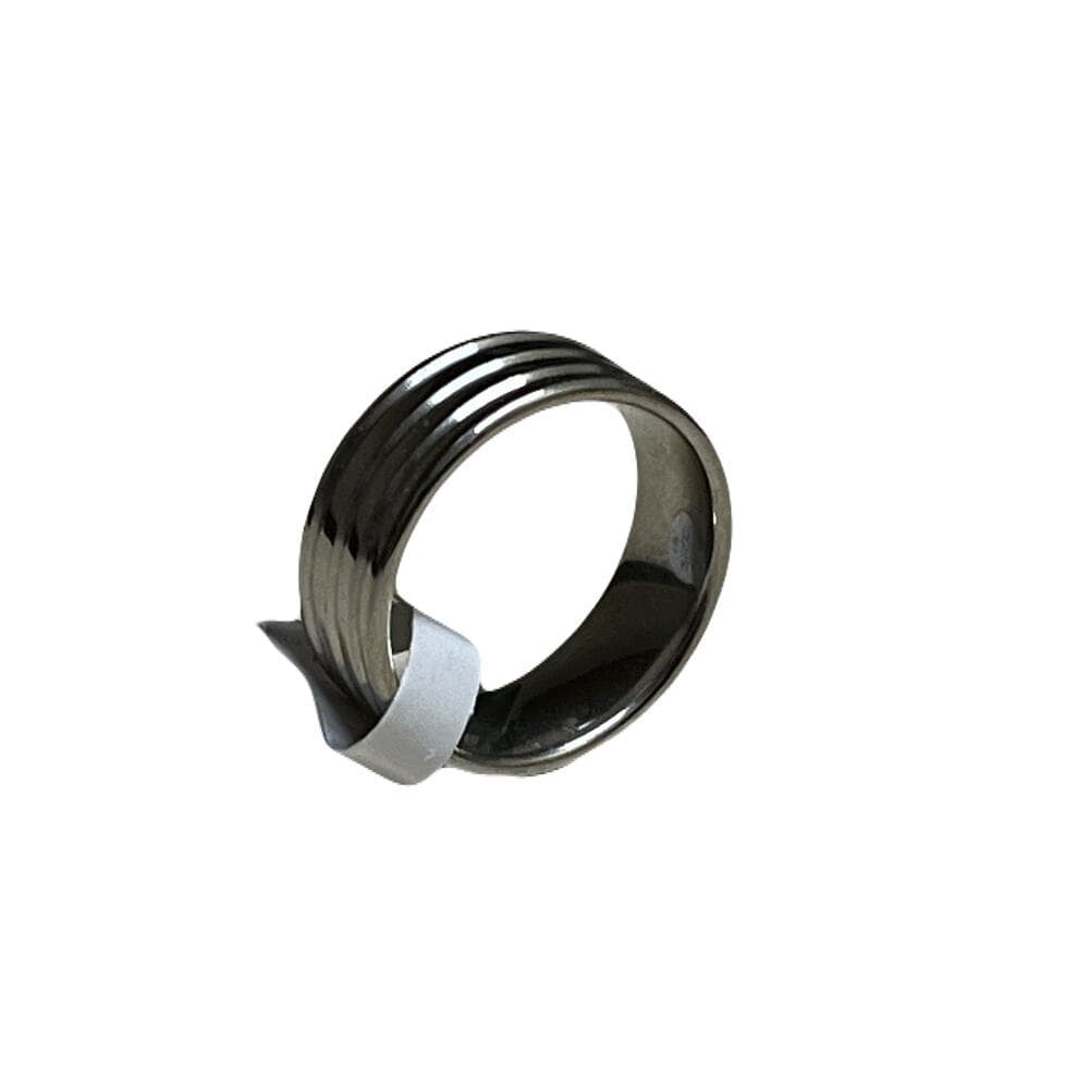Solid Sliver Stainless Steel Men’s Ring Size 18
