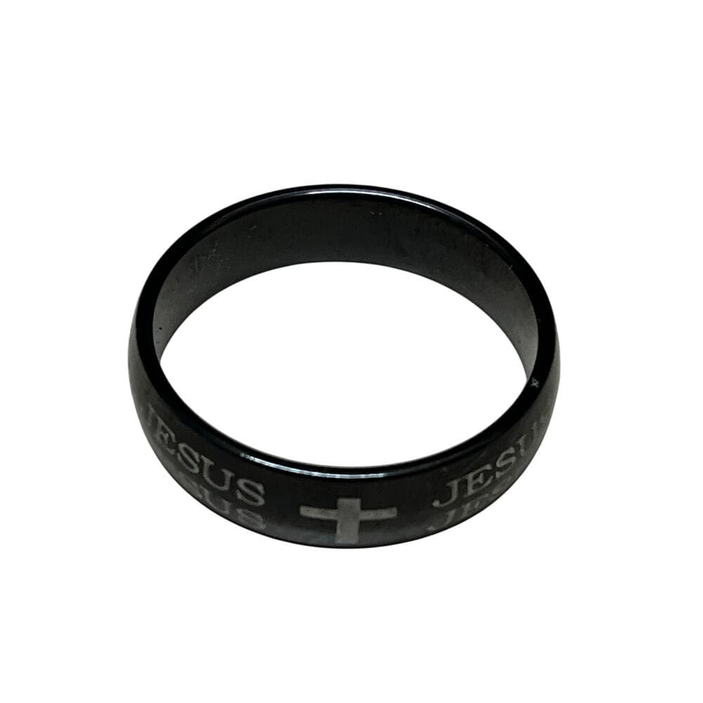 Black Jesus Stainless Steel Men’s Ring Size 19