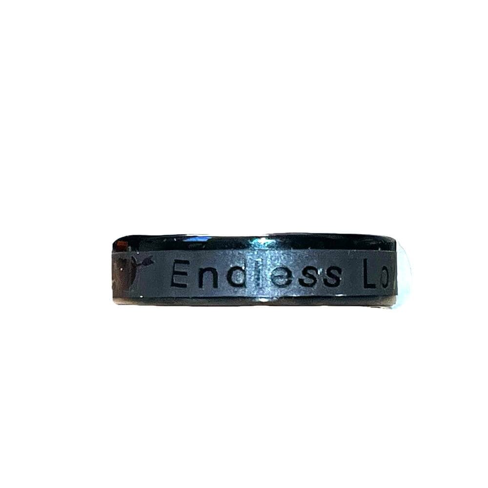 Endless Love Black Stainless Steel Ring Brand New Size 21