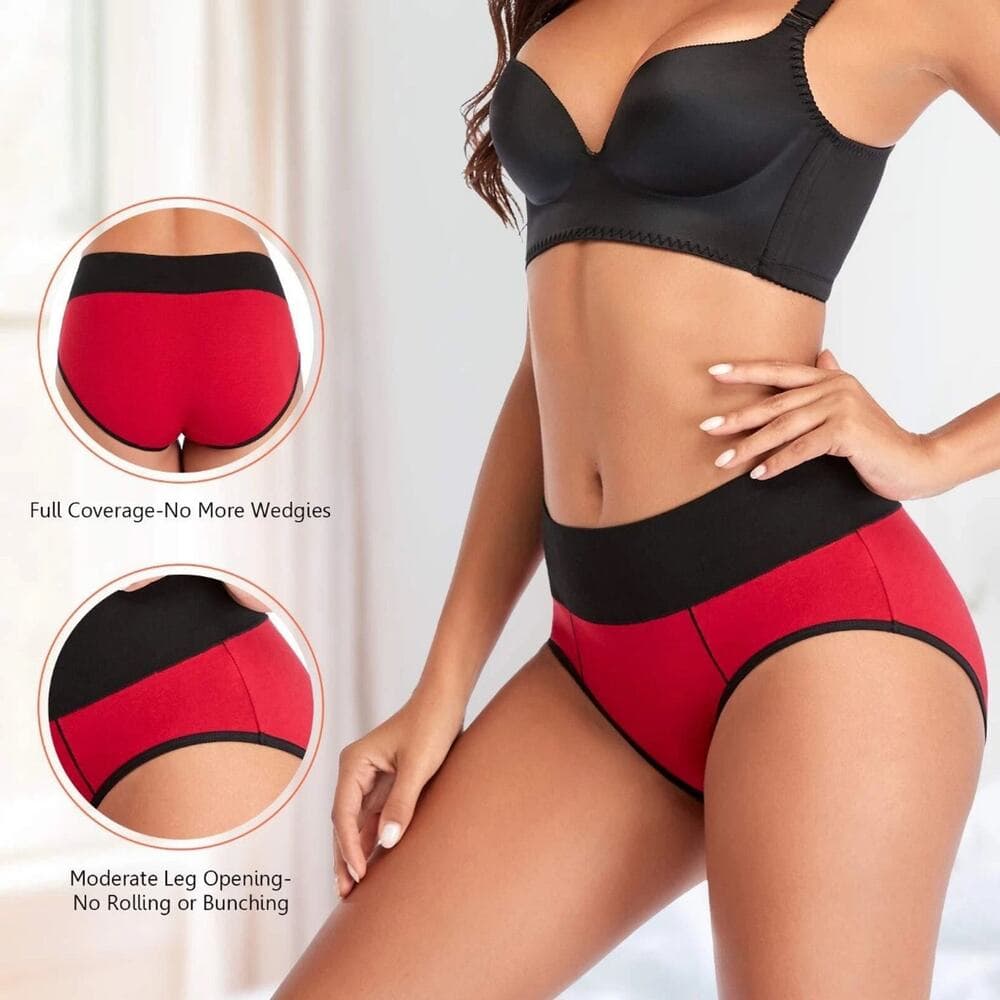 Eiggam Underwear for Women Women's High Waist Cotton Underwear Soft Size X-Large