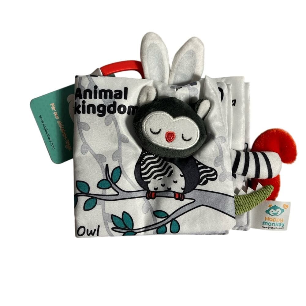 BLACK & WHITE TEXTILE BOOK OWL