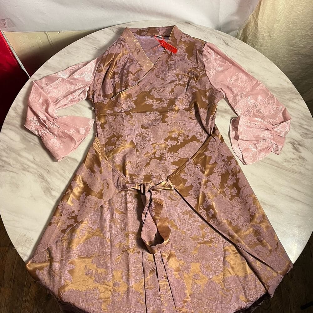 Chinese Xizang Women's Long Sleeved Tibetan Bola Dress Size 2XL