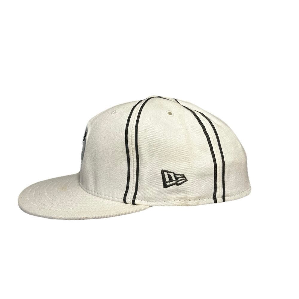 New Era All White Hat With A tornado On It 7 5/8